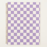 Purple Check, Chequerboard Pattern, Chequered Planner<br><div class="desc">Chequered Pattern – purple and cream white chequerboard.</div>