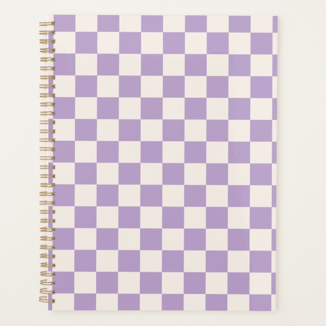 Purple Check, Chequerboard Pattern, Chequered Planner (Front)