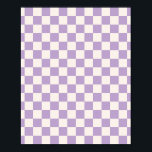 Purple Check, Chequerboard Pattern, Chequered Poster<br><div class="desc">Chequered Pattern – purple and cream white chequerboard.</div>