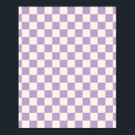 Purple Check, Chequerboard Pattern, Chequered Poster<br><div class="desc">Chequered Pattern – purple and cream white chequerboard.</div>