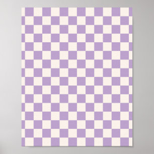 Purple Check, Chequerboard Pattern, Chequered Poster