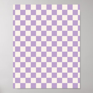 Purple Check, Chequerboard Pattern, Chequered Poster