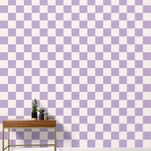 Purple Check, Chequerboard Pattern Wallpaper
