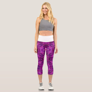 "Purple Checked Comfort Leggings" Capri Leggings