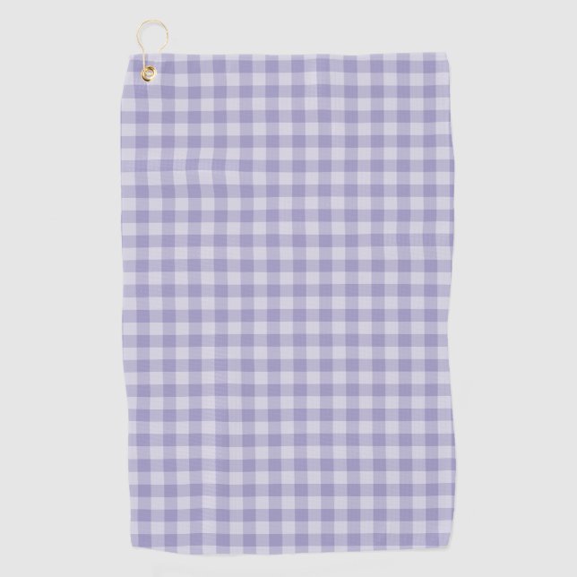 Purple Checkerboard Pattern Golf Towel (Front)