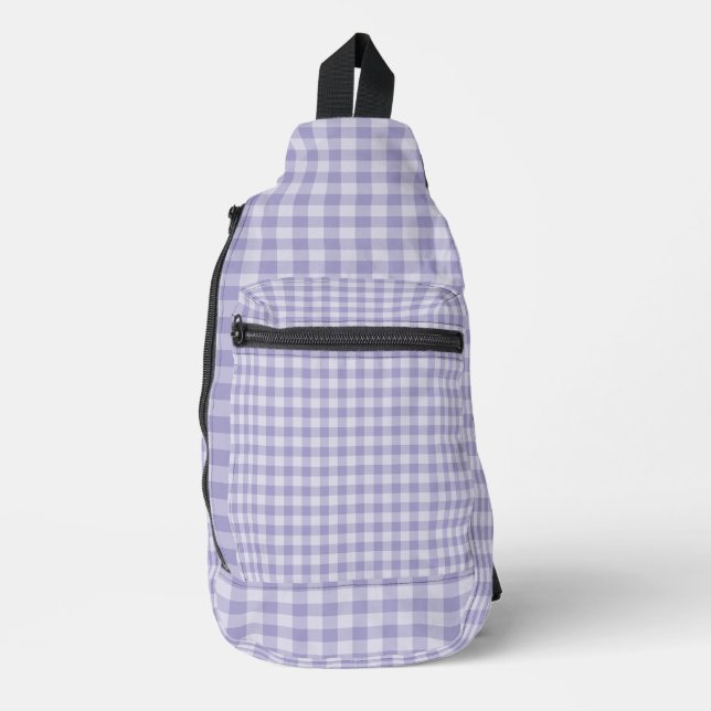 Purple Checkerboard Pattern Sling Bag (Front)