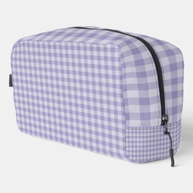 Purple Checkerboard Pattern Toiletry Bag (Right Corner)