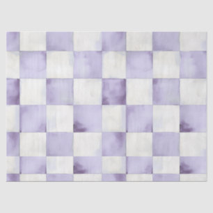 Purple Checkered Decorative Tissue Wrap Paper
