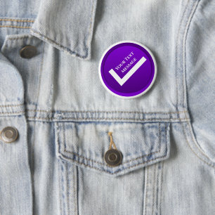 Purple Checkmark Symbol 6 Cm Round Badge