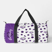 Purple Cheer Hearts, Pom Poms, Megaphone Pattern