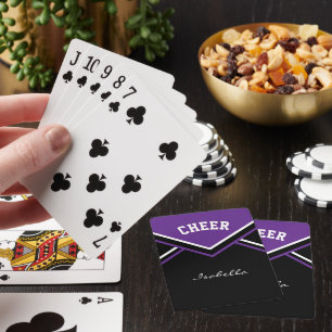 Purple Cheerleader Cheer Playing Cards