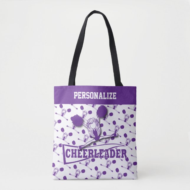 Purple Cheerleader Girl - All Over Print Tote Bag (Front)