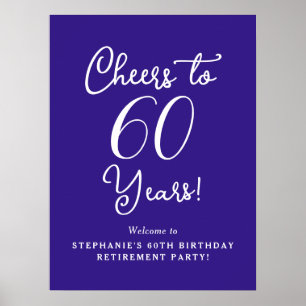 Purple Cheers to 60 Years Retirement Party Poster