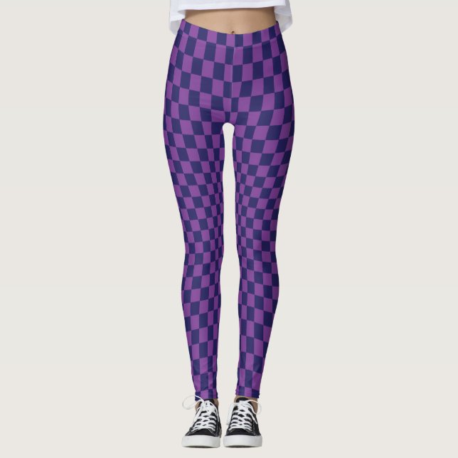 Purple Chequerboard Leggings (Front)