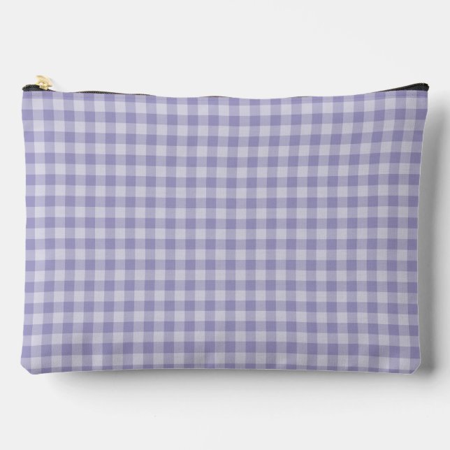 Purple Chequerboard Pattern Large Accessory Pouch (Front)