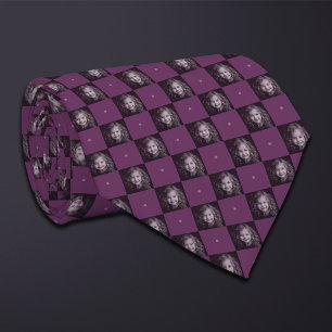 Purple Chequerboard Photo Pattern 1 Photo Neck Tie
