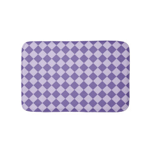 Purple Chequered Diamond Pattern Bath Mat