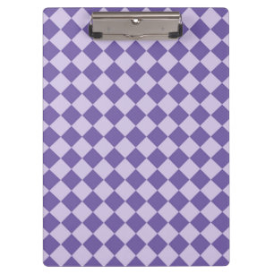 Purple Chequered Diamond Pattern Clipboard
