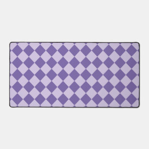 Purple Chequered Diamond Pattern Desk Mat