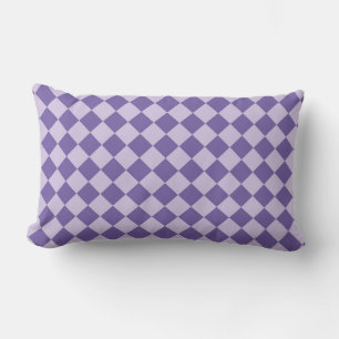 Purple Chequered Diamond Pattern Lumbar Cushion