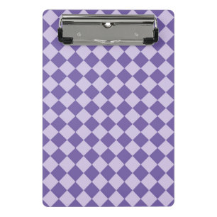 Purple Chequered Diamond Pattern Mini Clipboard