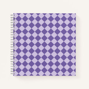 Purple Chequered Diamond Pattern Notebook