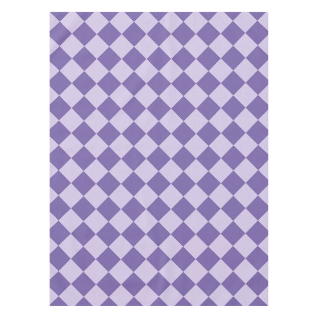 Purple Chequered Diamond Pattern Tablecloth (Front)