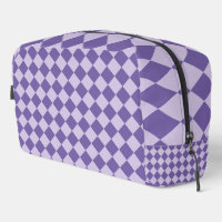 Purple Chequered Diamond Pattern Toiletry Bag
