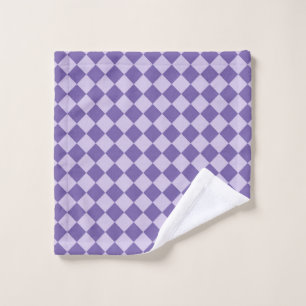 Purple Chequered Diamond Pattern Wash Cloth