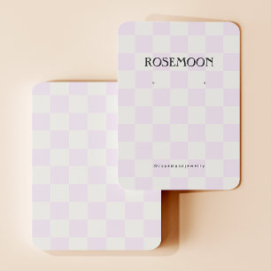 Purple Chequered Earring Display Card