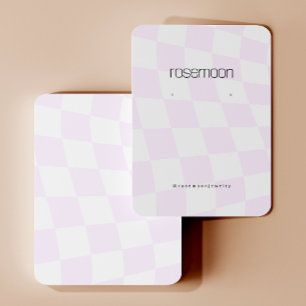 Purple Chequered Earring Display Card