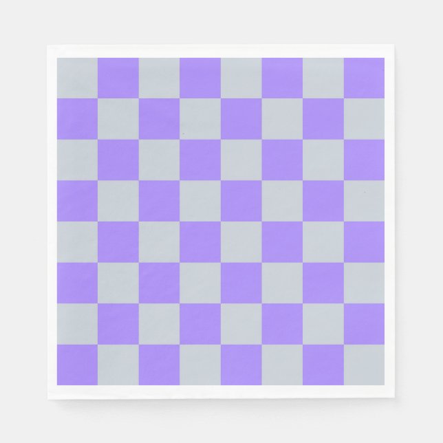Purple Chequered Gingham Pattern Napkin (Front)