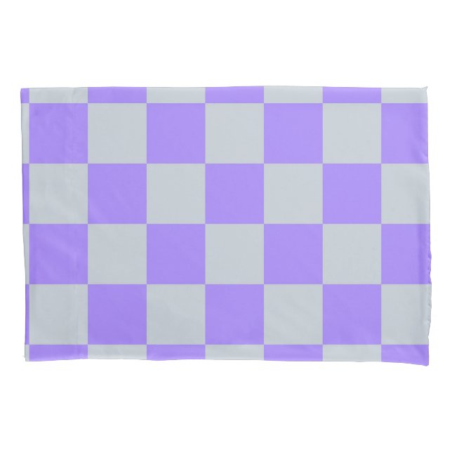Purple Chequered Gingham Pattern Pillowcase (Front)