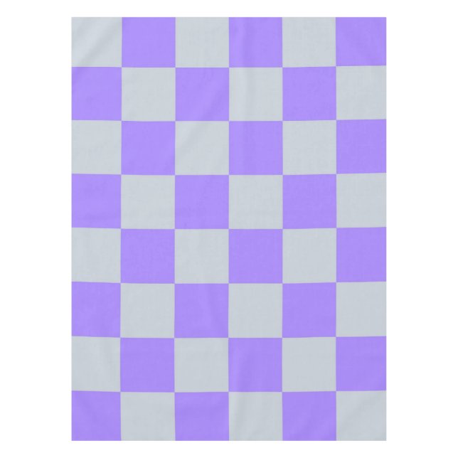 Purple Chequered Gingham Pattern Tablecloth (Front)