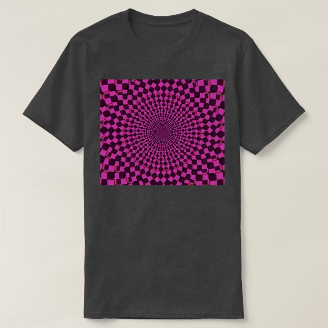 Purple Chequered Mandala T-Shirt (Design Front)