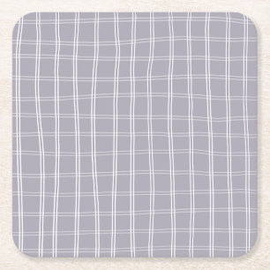 Purple chequered paper coaster