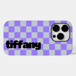 Purple Chequered Phone Case 