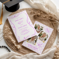 Purple Chequered Squiggle Frame Graduation