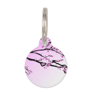 Purple Cherry Flower Sakura Pet Tag