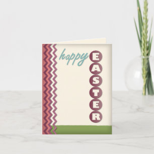 Purple Chevron and Beige Personalised Easter Card