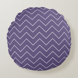 Purple Chevron Baby Girl Throw Pillow - Round