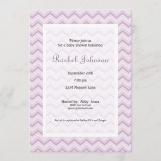 Purple Chevron Baby Shower Invitation