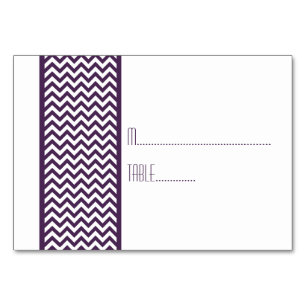 Purple Chevron Border Escort Card