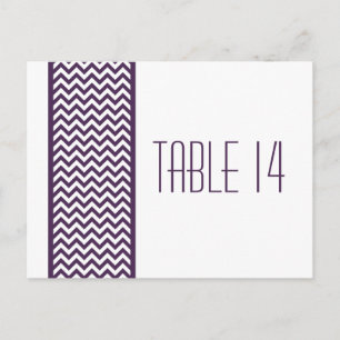 Purple Chevron Border Table Number Postcard