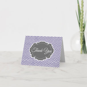 Purple Chevron Folded Thank You Card
