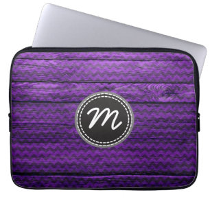 Purple chevron pattern laptop sleeve
