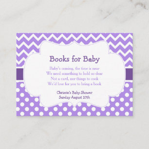 Purple Chevron & Polka Dot Book Request Enclosure Card