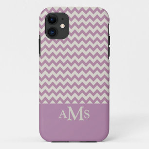 Purple Chevron Stripe 3  Monogram Case-Mate iPhone Case