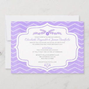 Purple Chevron Wedding Invitations