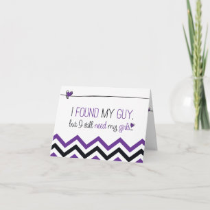 Purple Chevron Will you be my Bridesmaid? Card